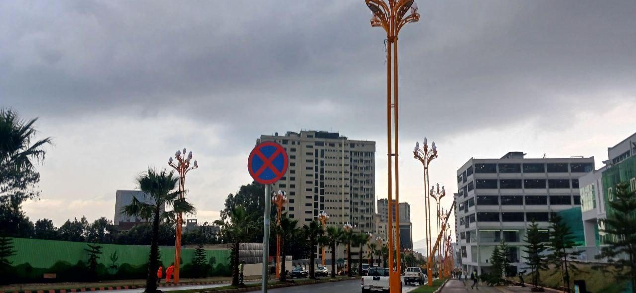 Street lighting poles installed for the Corridor Development Project