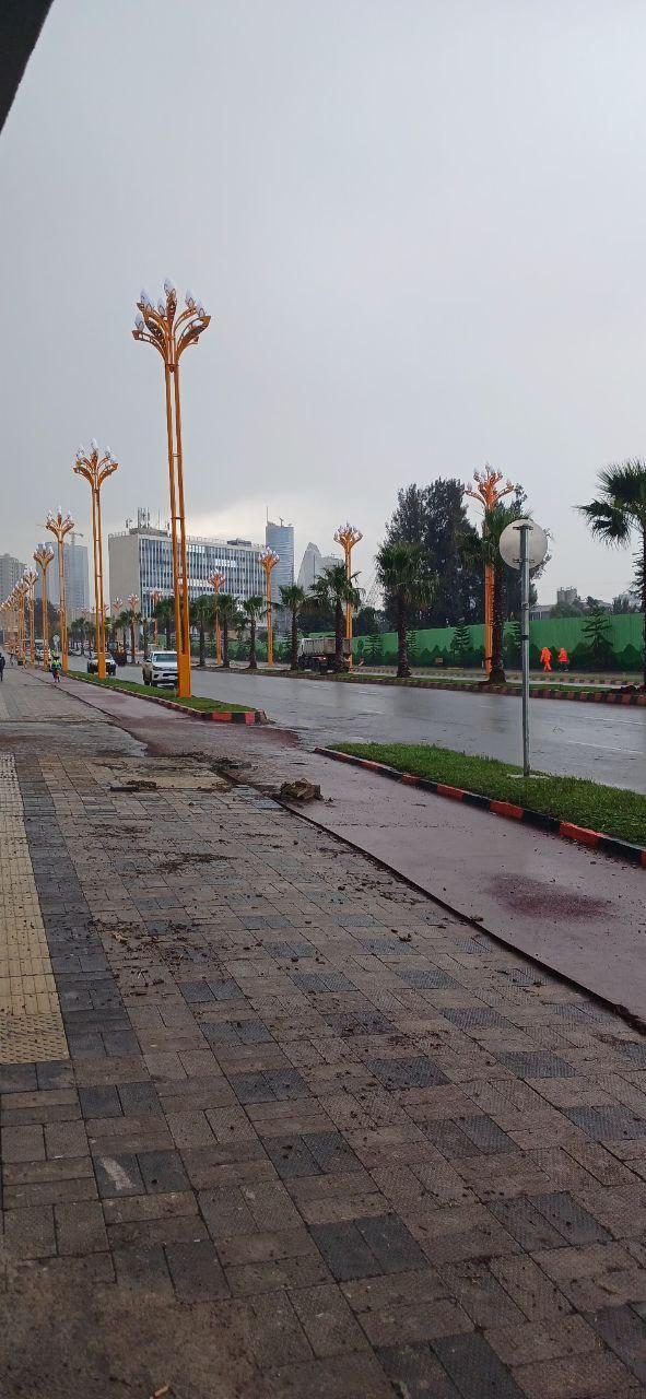 Street lighting poles installed for the Corridor Development Project